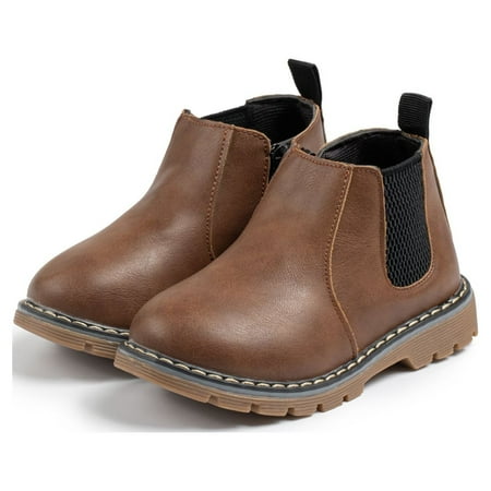 HsdsBebe Toddler Boys Girls Boots Waterproof Winter Snow Chelsea Booties Short Ankle Shoes
