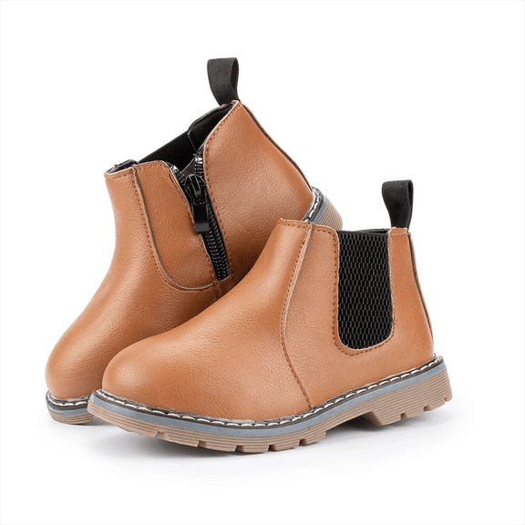 HsdsBebe Toddler Boys Girls Boots Waterproof Winter Snow Chelsea Booties Short Ankle Shoes