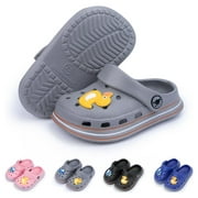 HsdsBebe Toddler Boys Girls Garden Clogs Cartoon Slides Shoes Slip On Slipper Water Sandals For Little Kids