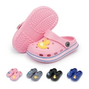 HsdsBebe Toddler Boys Girls Garden Clogs Cartoon Slides Shoes Slip On Slipper Water Sandals For Little Kids