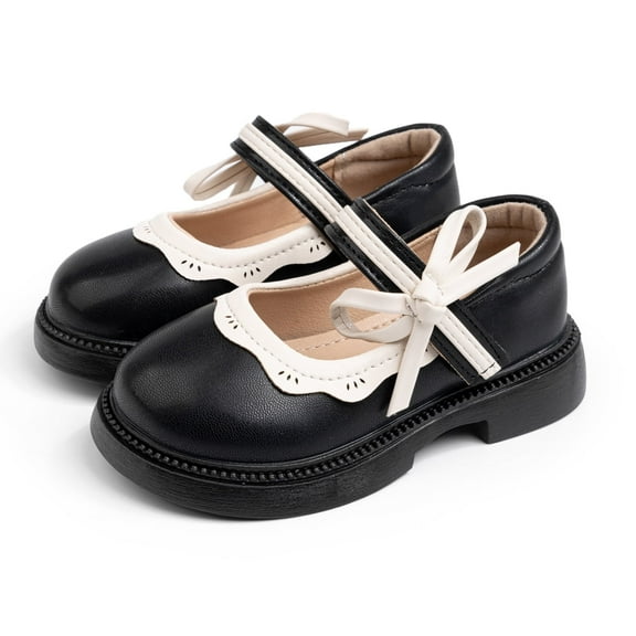 HsdsBebe Toddler Girls Dress Shoes Little Girls Mary Jane Bowknot Soft Sole Princess Shoes for Little Kids