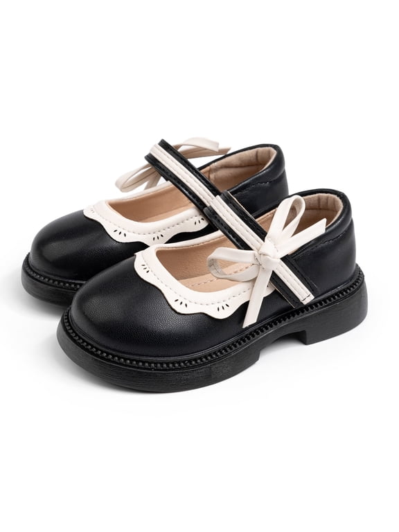 Toddler Girls Dress Shoes Little Girls Mary Jane Bowknot Soft Sole Princess Shoes for Little Kids