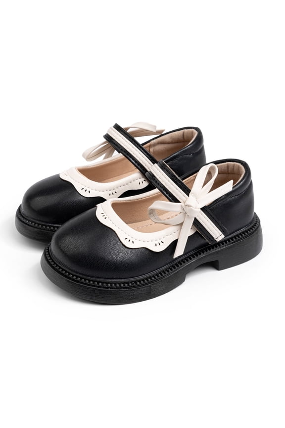 Toddler Girls Dress Shoes Little Girls Mary Jane Bowknot Soft Sole Princess Shoes for Little Kids