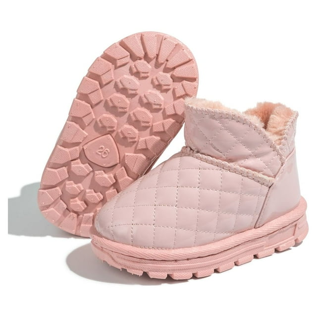 HsdsBebe Toddler Girls Snow Boots Winter Snow Warm Fleece Booties