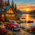 thumbnail image 1 of HsdsBebe Truck House DIY Diamond Art Painting Kit, Art Craft Gem Painting Adult and Children Diamond Art, 1 of 6