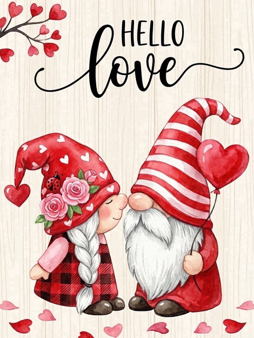 HsdsBebe Valentine's Diamond Art Painting Kits for Adults,Red hat couple DIY Diamond Art,Gem Art Craft Home Game for Kids
