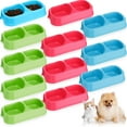 Hsei 12 Pieces Plastic STF9 Cat Dog Food Water Bowl Set Double Pet Food