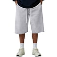 thumbnail image 1 of Hsovts 2026 Men's Baggy Sweat Shorts Lightweight Under Knee Casual Drawstring Y2K Shorts Raw Hem Loose Fit Gym Shorts Light Gray 2XL, 1 of 6