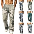 thumbnail image 1 of Hsovts Camo Sweatpants for Men Loose Baggy Straight Leg Elastic Waist Running Fashion Trousers Workout Pant with Pockets Green 2XL, 1 of 8