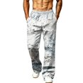 thumbnail image 1 of Hsovts Camo Sweatpants for Men Relaxed Fit Baggy Elastic Waist Drawstring Workout Loose Trousers Running Pant with Pockets Gray 2XL, 1 of 6
