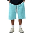 thumbnail image 1 of Hsovts Men Shorts Fashion Sport Short Pant Drawstring Hiking Pants Summer Stretch Trousers Workout Gym Shorts with Pocket Sky Blue 2XL, 1 of 6