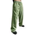 thumbnail image 1 of Hsovts Men's Baggy Sweatpants Drawstring Elastic Waist Rope Wide Leg Pants Unisex Breathable Oversized Streetwear Trousers Mint Green M, 1 of 8