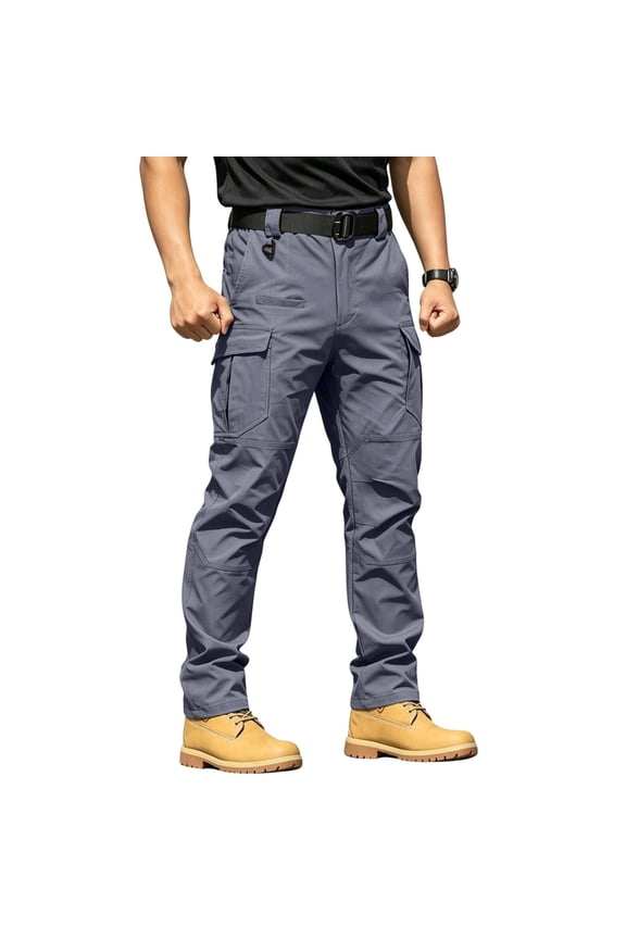 Men's Flex Stretch Tactical Pants, Water Resistant Ripstop Cargo Pants Lightweight BDU Outdoor Work Hiking Gray M