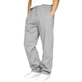 thumbnail image 1 of Hsovts Men's Loose Baggy Sweatpants Wide Leg Open Bottom Fleece Lined Sweat Pants Vibrant Multi‑Color Casual Wear Light Gray M, 1 of 7