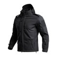 thumbnail image 1 of Hsovts Men’s Military Outdoor Tactical Soft Shell Jackets Hooded Waterproof Windproof Fleece Lined Coat For Hiking Winter Black L, 1 of 4