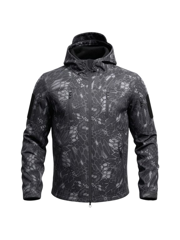 Men’s Outdoor Tactical Soft Shell Jackets Hooded Fleece Lined Waterproof Windproof Coat For Hiking Fall Winter Mens Coat Multicolor 3xL