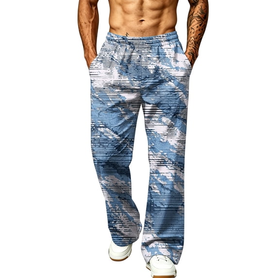 Hsovts Men's Sweatpants Casual Lounge Elastic Waist Drawstring Running Relaxed Fit Sweatpants Athletic Pants with Pockets Royal Blue XL