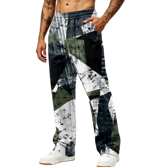 Hsovts Men's Sweatpants Relaxed Fit Fashion Drawstring Straight Leg Workout Baggy Sweatpants Running Pant with Pockets Blue XL