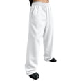thumbnail image 1 of Hsovts Mens Baggy Sweatpants Casual Straight Wide Leg Sweat Pants Drawstring Athletic Workout Gym Jogger with Pockets White S, 1 of 8