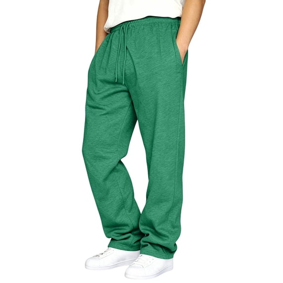 Hsovts Mens Oversized Baggy Sweatpants Wide Leg Design Soft Fleece Loungewear Pockets Ideal For Gym And Outdoor Activities Dark Green 2xL