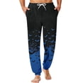 thumbnail image 1 of Hsovts Mens Pajama Pants Red Bats Halloween, Cotton Soft Sleep Lounge Pj Bottoms with Pockets Drawstring Blue L, 1 of 7