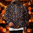 thumbnail image 1 of Hsovts Multi Style Halloween All Over Print Hoodies for Men, Pumpkin, Ghost, Witch, Bat Full Print Soft Long Sleeve Drawstring Pullover Tops Purple 2xL, 1 of 7
