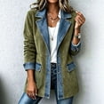 thumbnail image 1 of Hsovts Women's Faux Suede Blazer Jacket, Warm Comfort Notched Lapel Single Breasted Brown Faux Suede Leather Suit Jacket for Womens Casual Winter Coat Army Green S, 1 of 6