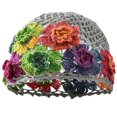 thumbnail image 1 of Hsqqdc 1 Piece Vintage Flower Crochet Hollow Beanie for Women, Lightweight Breathable Knit Hat for Summer Wear, 1 of 7