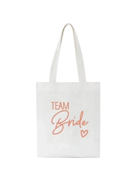 1pc Bride to Be Canvas Tote Women Bachelorette Party Shoulder Bag for Bridal Shower Events