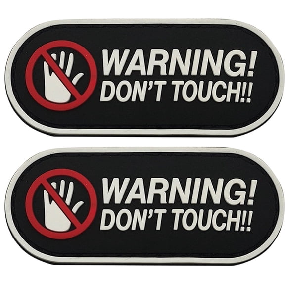 Hsqqdc 2-Piece Glow in the Dark Warning Patch Set, PVC Hook and Loop Applique Badge, 2 Pcs