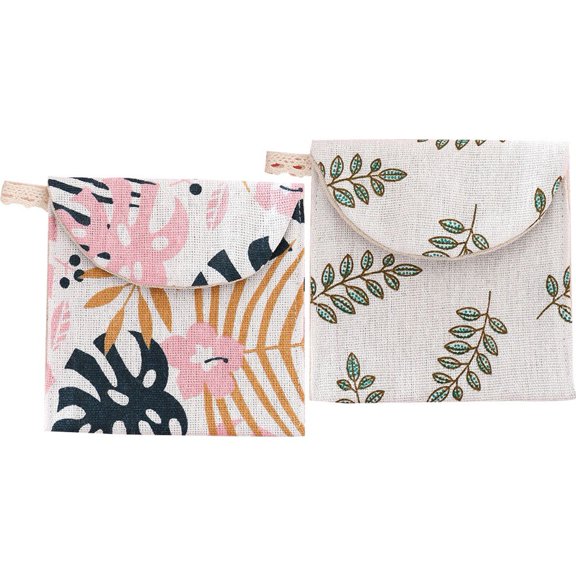 Hsqqdc 2pcs Knitted Mini Storage Pouch Women Reusable Coin Organizer for Travel Daily Use