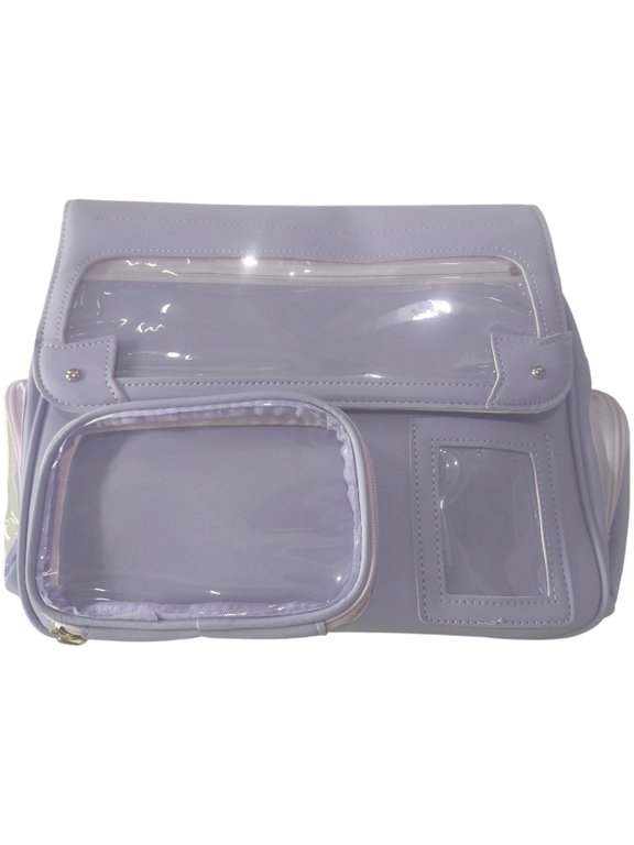 3-Way Ita Bag with Clear Window, Adjustable Crossbody Shoulder Backpack
