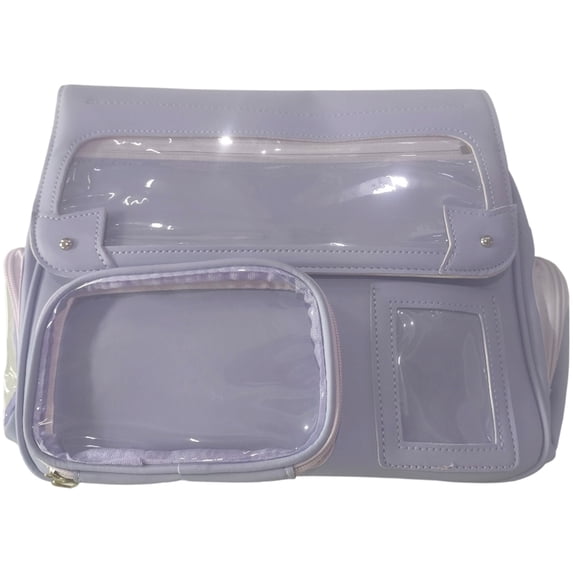 Hsqqdc 3-Way Ita Bag with Clear Window, Adjustable Crossbody Shoulder Backpack