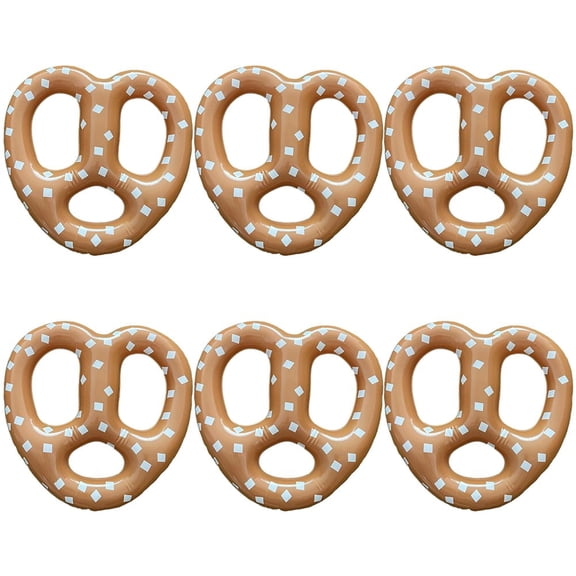 Hsqqdc 6 Pack 15in Inflatable Oktoberfest Pretzel Balloons, PVC Food Theme Party Decorations