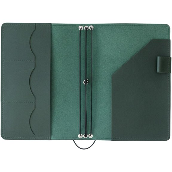 Hsqqdc A5 Cowhide Leather Notebook Cover, Refillable Journal Portfolio with Card Slots