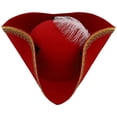 thumbnail image 1 of Hsqqdc Adult Tricorn Buccaneer Pirate Hat with Feather, Colonial Style for Renaissance Parties, 1 of 7