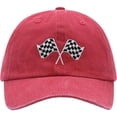 thumbnail image 1 of Hsqqdc Checkered Flag Race Car Baseball Cap, Adjustable Unisex Trucker Hat for Racing Events, 1 of 7