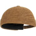 thumbnail image 1 of Hsqqdc Coffee Corduroy Docker Cap, Retro Rolled Cuff Brimless Skullcap Adjustable for Men Women, 1 of 7