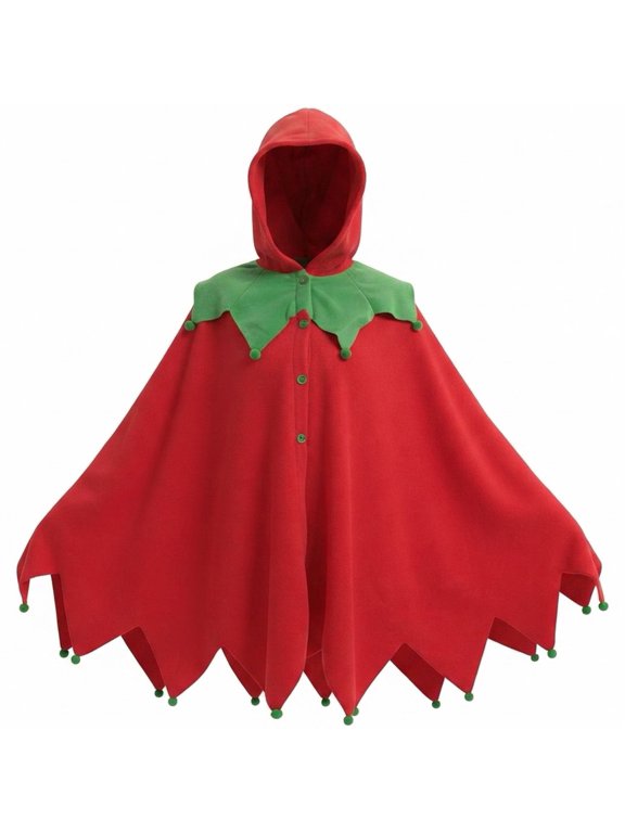 Fabric Green Elf Shawl Cloak Cape for Women, 1 Piece