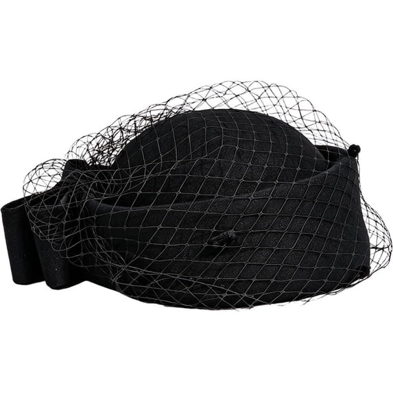 Hsqqdc Fascinator Hat Pillbox Style with Veil for Wedding Cocktail Party