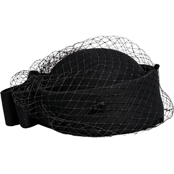 Hsqqdc Fascinator Hat Pillbox Style with Veil for Wedding Cocktail Party