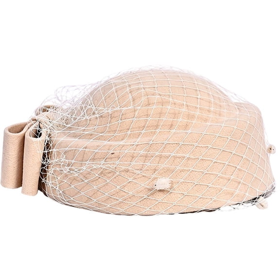 Hsqqdc Fascinator Hat with Veil Pillbox Style for Cocktail Party Wedding