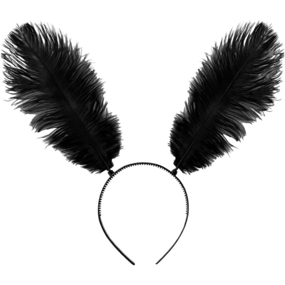 Hsqqdc Feather Black Moth Antenna Headband Insect Hair Accessories, 1 Piece