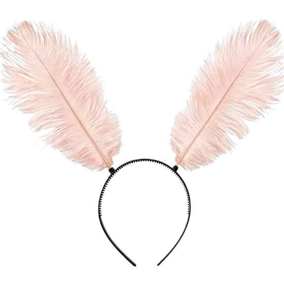 Hsqqdc Feather Champagne Butterfly Moth Antenna Headband Insect Hair Hoop, 1 Piece