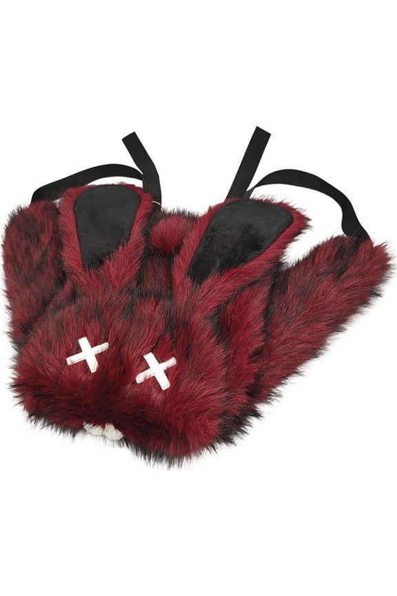 Fluffy Bunny Ear Plush Backpack, Kawaii Rabbit Shoulder Bag for Women