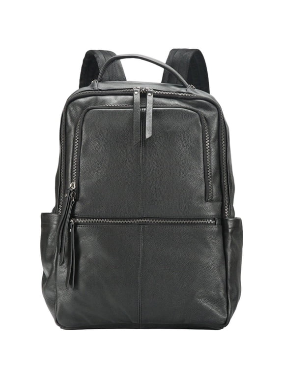 Genuine Cowhide Leather Backpack Large Capacity Travel Laptop Bag