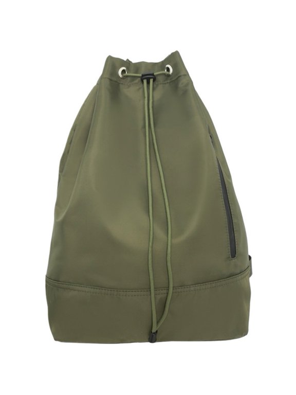 Green Water-Repellent Drawstring Backpack Lightweight Gym Swimming Bag