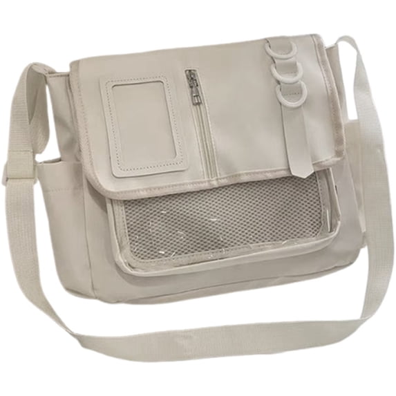 Hsqqdc Japanese Harajuku Transparent Ita Crossbody Bag, DIY Badge Display Shoulder Handbag for Women