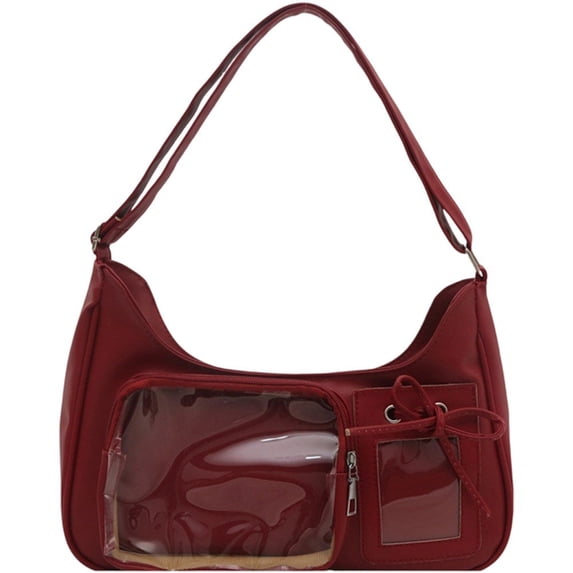 Hsqqdc Kawaii Y2K Japanese Ita Bag with Clear Windows, Aesthetic Messenger Crossbody Shoulder Purse for Women