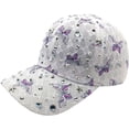 thumbnail image 1 of Hsqqdc Lace Rhinestone Baseball Cap, Bow-knot Butterfly Adjustable Sun Protection Hat, 1 of 7